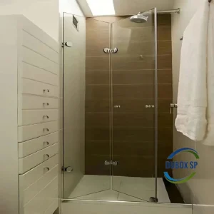 Box Articulado Box Flex 120 cm Vidro Temperado Incolor 8 mm